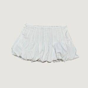 Geel‎ Bubble Mini Skirt Womens Large White Pleated Coquette Balletcore Preppy